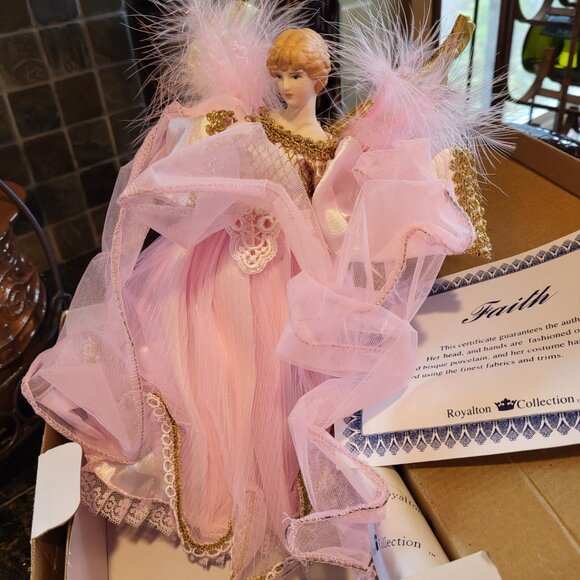 Royalton Collection Pink Angel "Faith" - Painted Porcelain - Picture 1 of 3